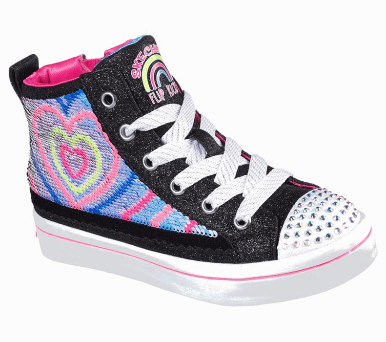 Skechers Flip Kicks: Twi-Lights 2.0 - Heartbeatz - Girls Sneakers Black/Multicolor [AU-IW6651]